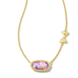 Kendra Scott x LoveShackFancy Elisa in Sunny Meadow Ditsy Purple Iris Illusion